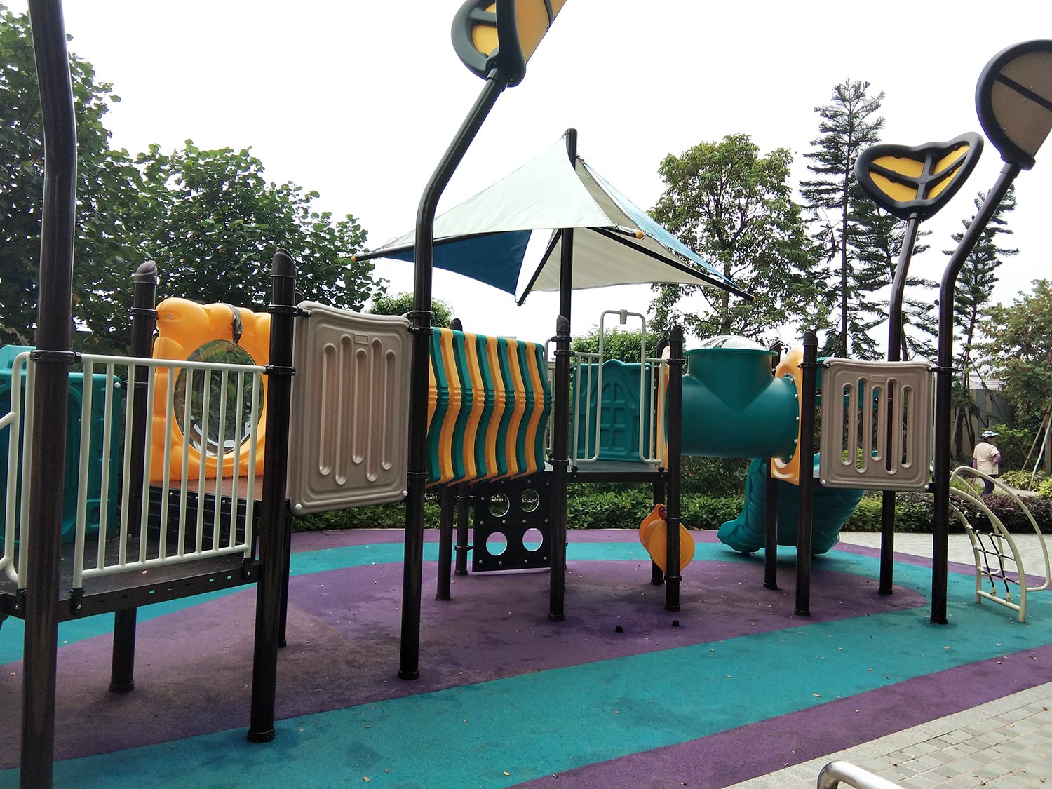 小區(qū)康體游樂設施戶外兒童攀爬架景觀園林小品組合滑梯|東莞奕翠園小區(qū)案例(圖8) 89-1.jpg