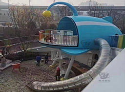 園林景觀無(wú)動(dòng)力游樂(lè)設(shè)備不銹鋼滑滑梯 大型兒童戶外攀爬游樂(lè)玩具