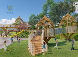 室外木質(zhì)滑梯定制_非標(biāo)無(wú)動(dòng)力木制滑滑梯_戶外大型木滑梯組合