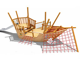 大型戶外實(shí)木組合滑梯 兒童木質(zhì)滑滑梯
