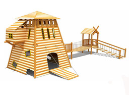  戶外木質(zhì)滑梯_木制組合滑梯_小區(qū)木滑梯