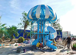 擁抱星辰探索世界_非標(biāo)游樂(lè)設(shè)備宇宙飛碟組合滑梯定制