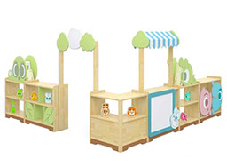  幼兒園區(qū)角展示柜收納架_幼教區(qū)角柜收納柜_實(shí)木教玩具柜