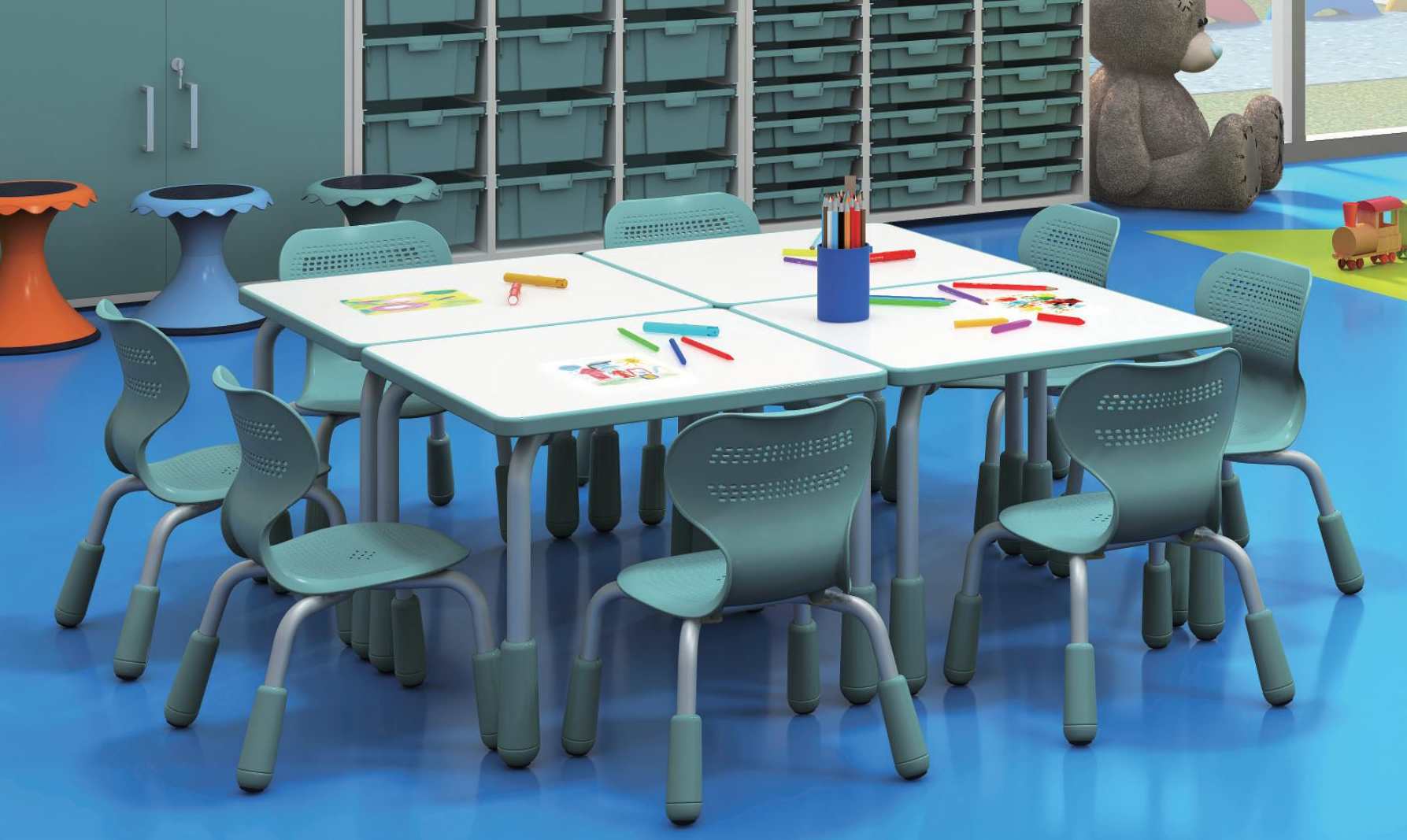 幼兒園兒童桌椅_兒童學(xué)習(xí)桌_可升降塑料桌子(圖1) 1.jpg