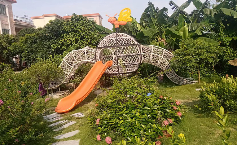 戶外景區(qū)農(nóng)莊攀爬網(wǎng)室外大型無動(dòng)力游樂場(chǎng)滑梯｜廣州南沙七十二家大院農(nóng)莊案例